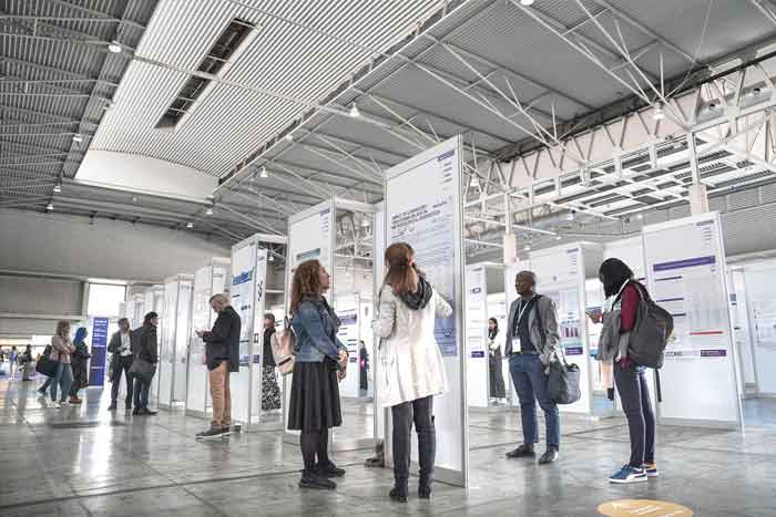 Exhibition hall and poster displays